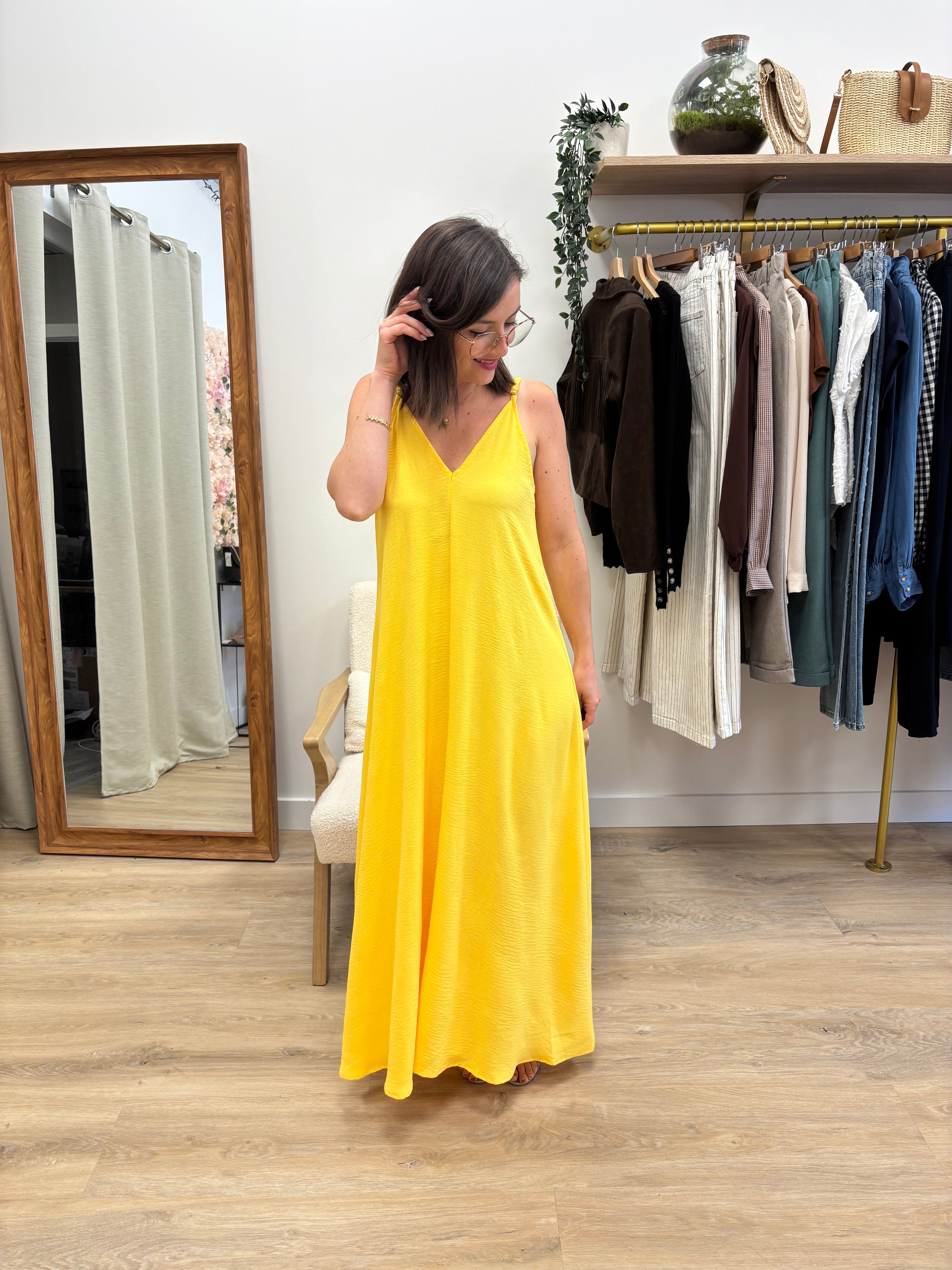 Robe longue Florence jaune