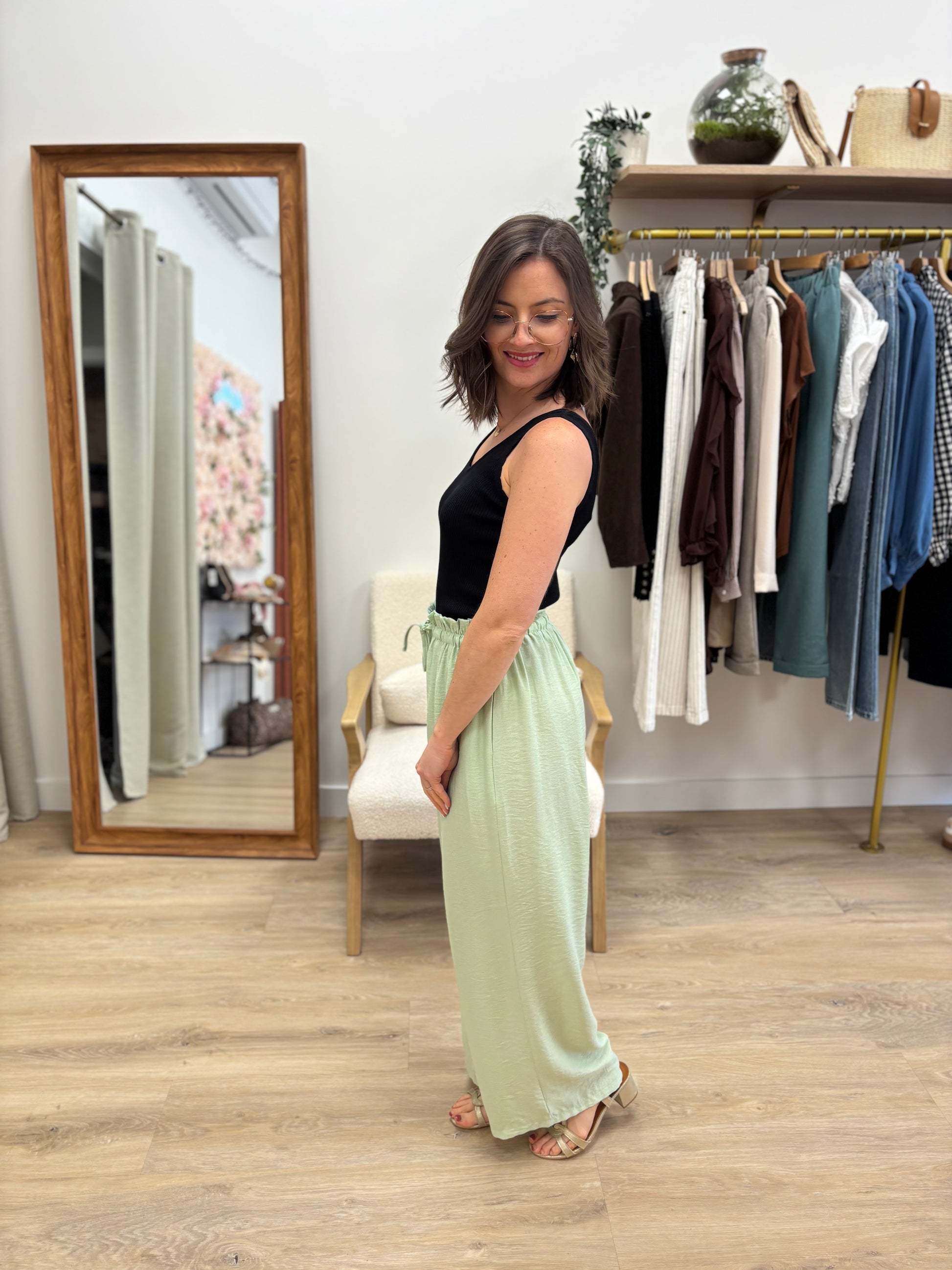Pantalon Alex vert d'eau
