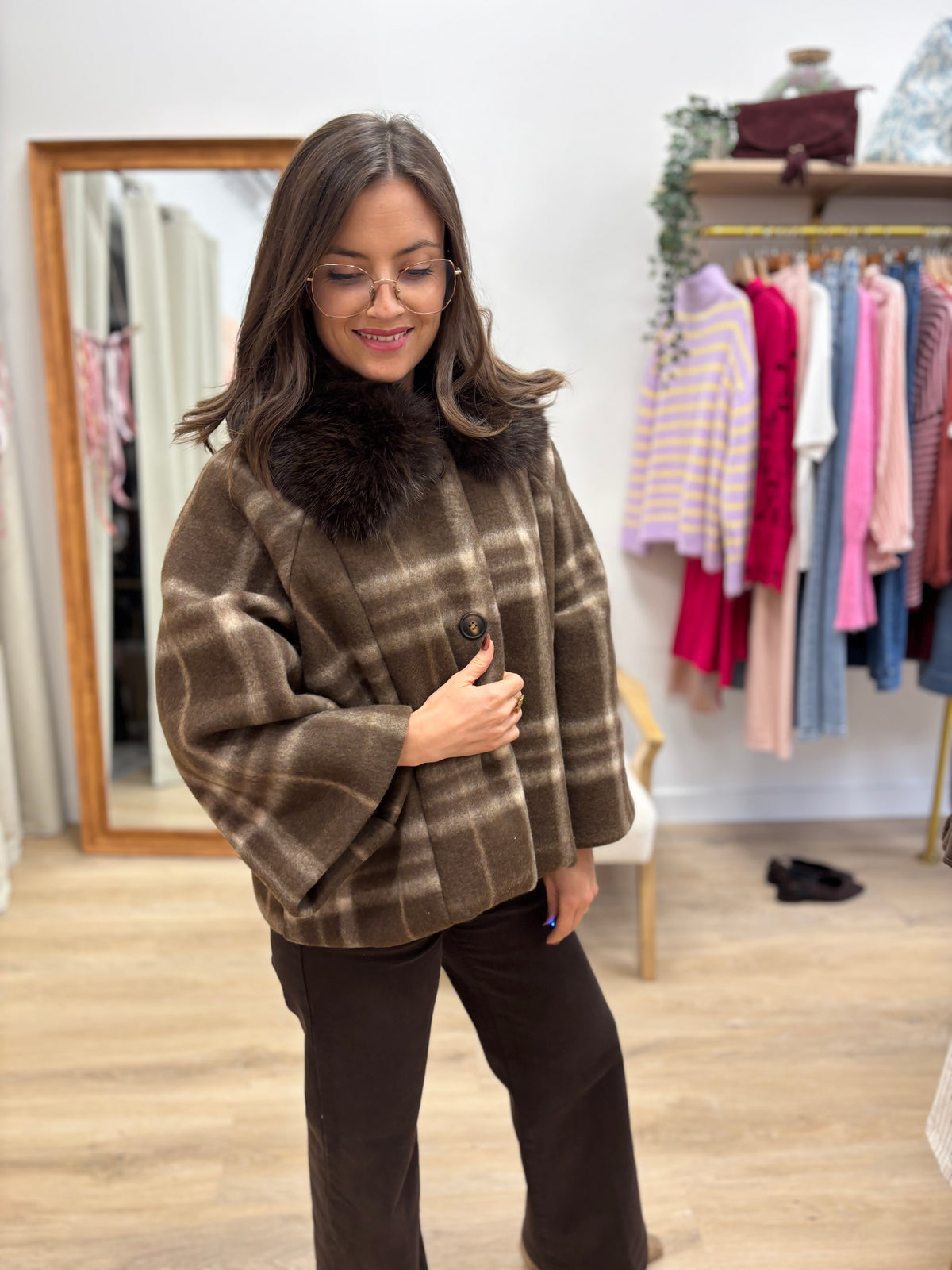 Manteau laine Carla chocolat