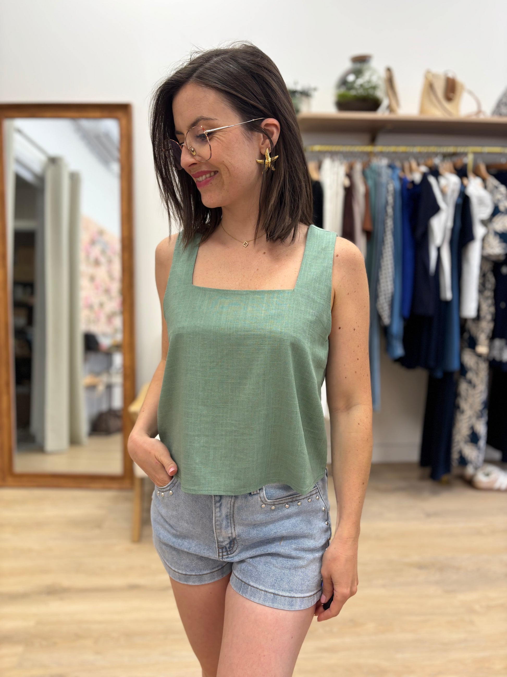 Débardeur Charline vert menthe