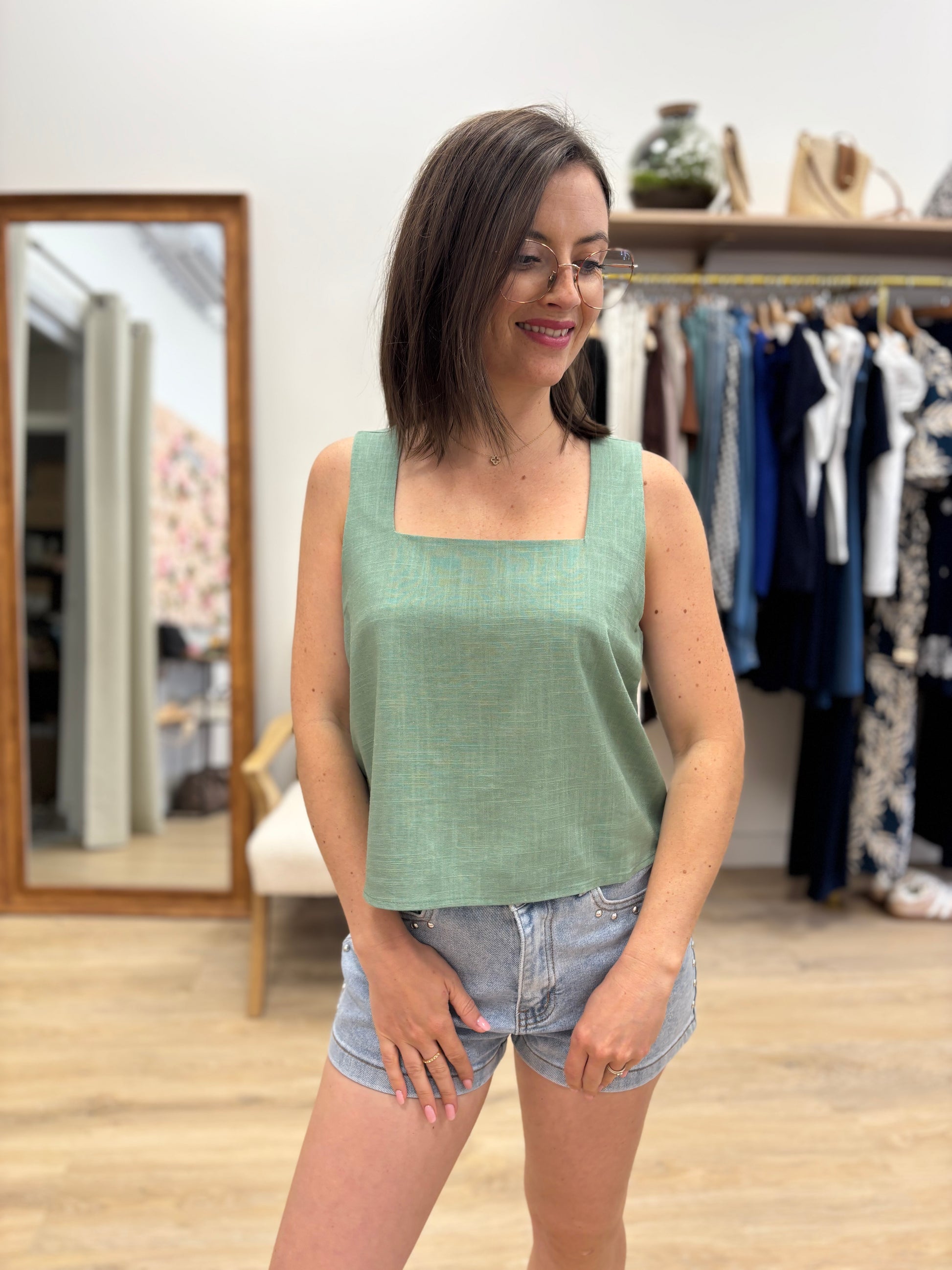 Débardeur Charline vert menthe