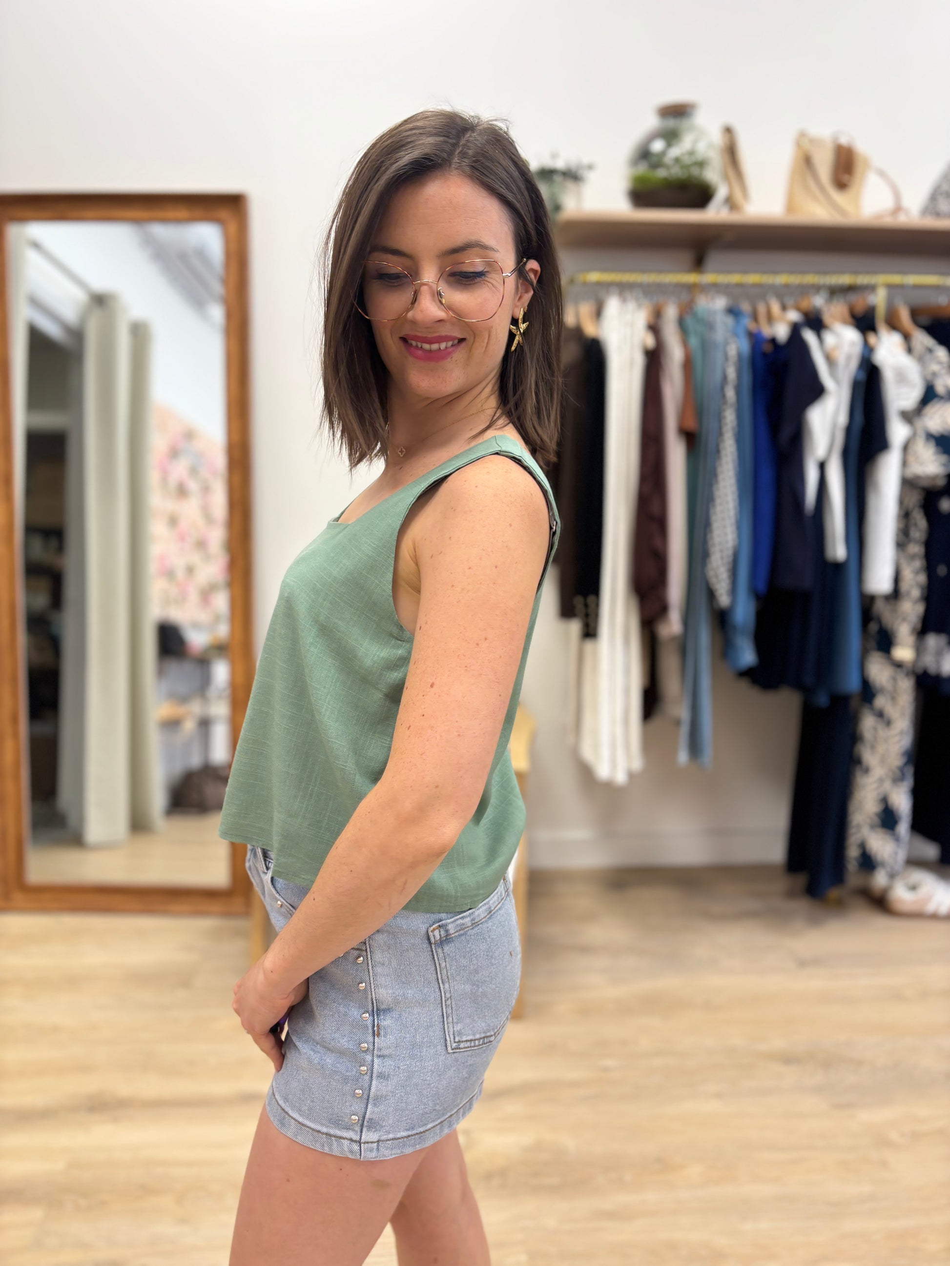Débardeur Charline vert menthe