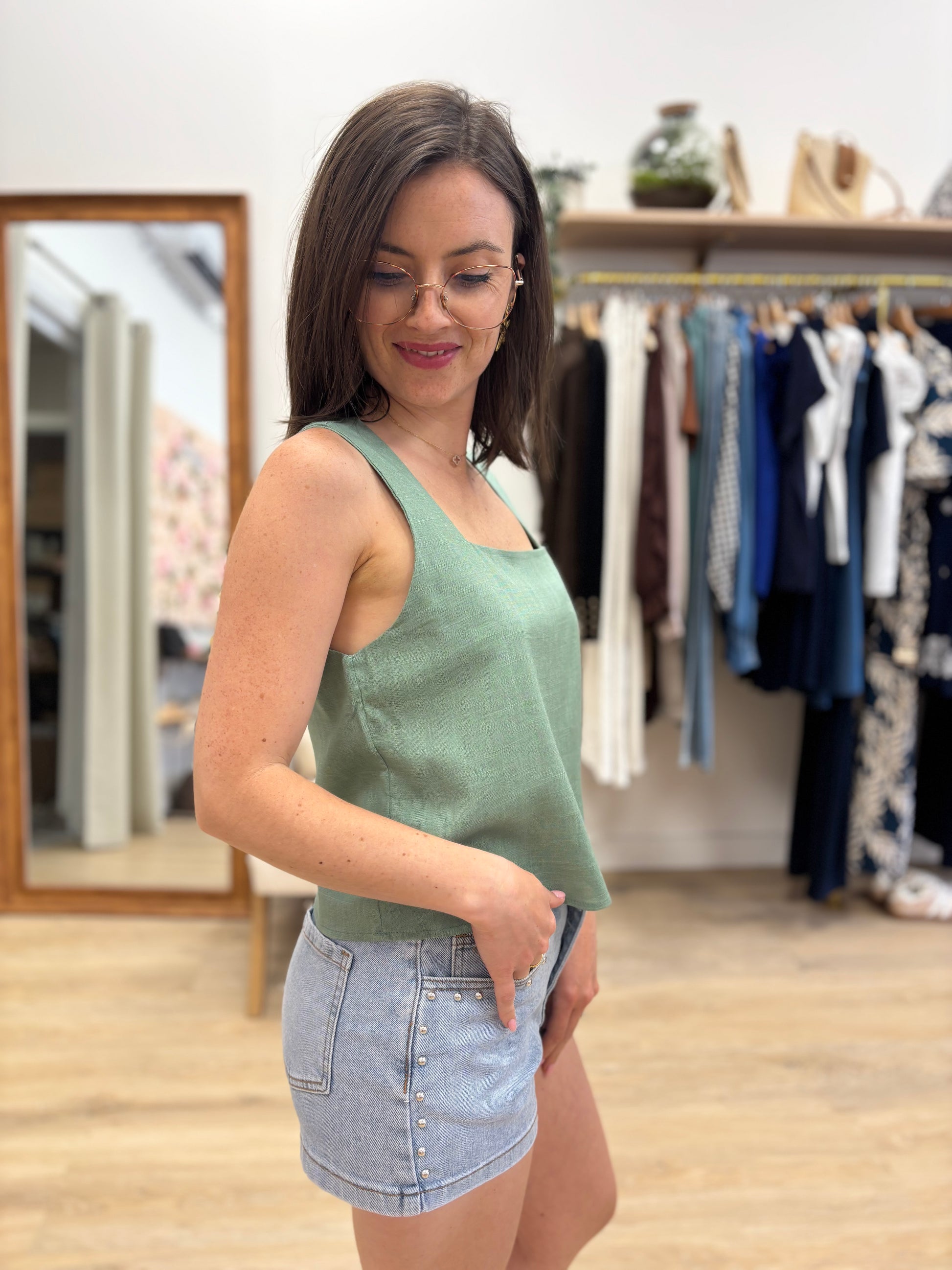 Débardeur Charline vert menthe