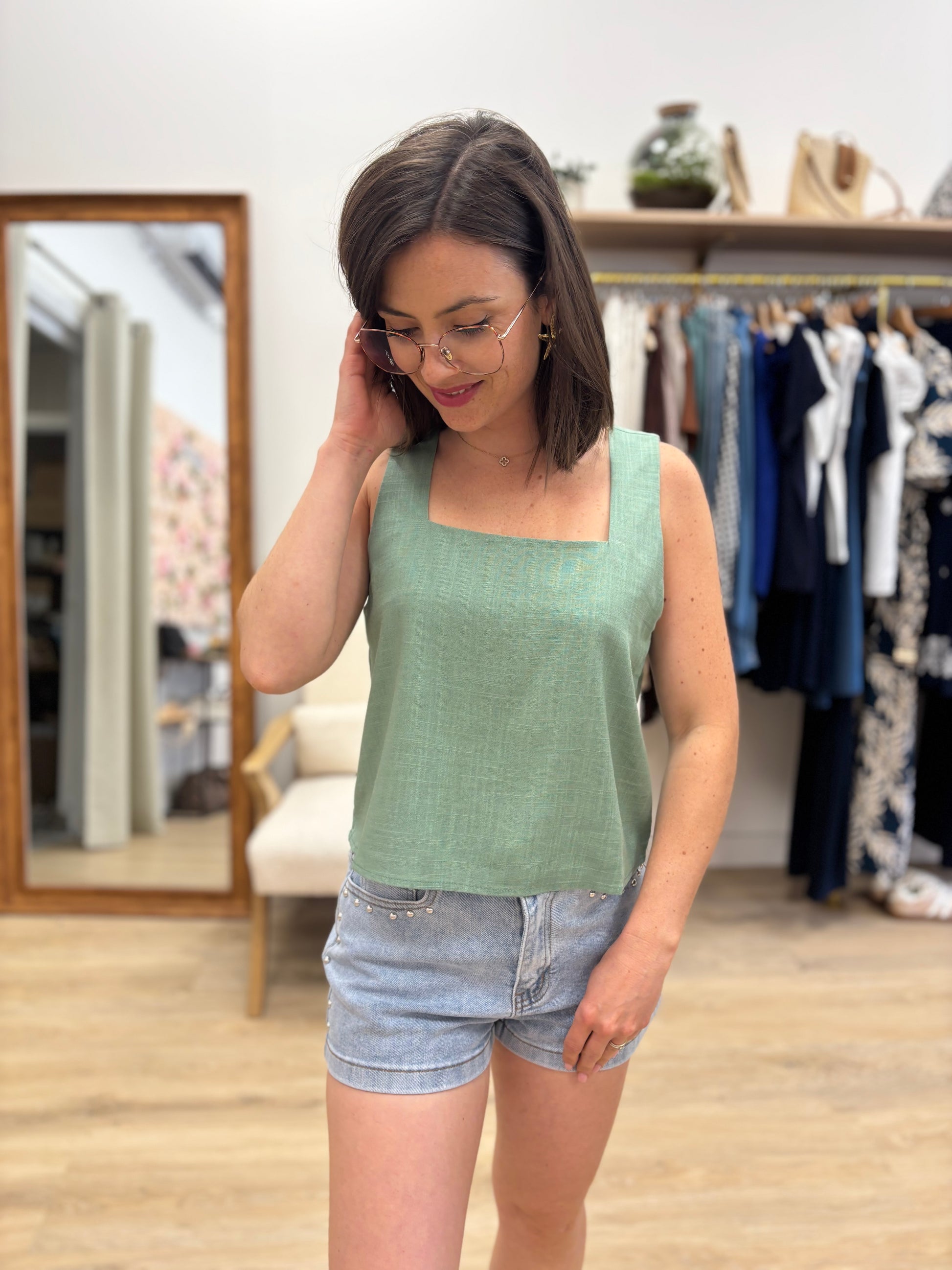 Débardeur Charline vert menthe