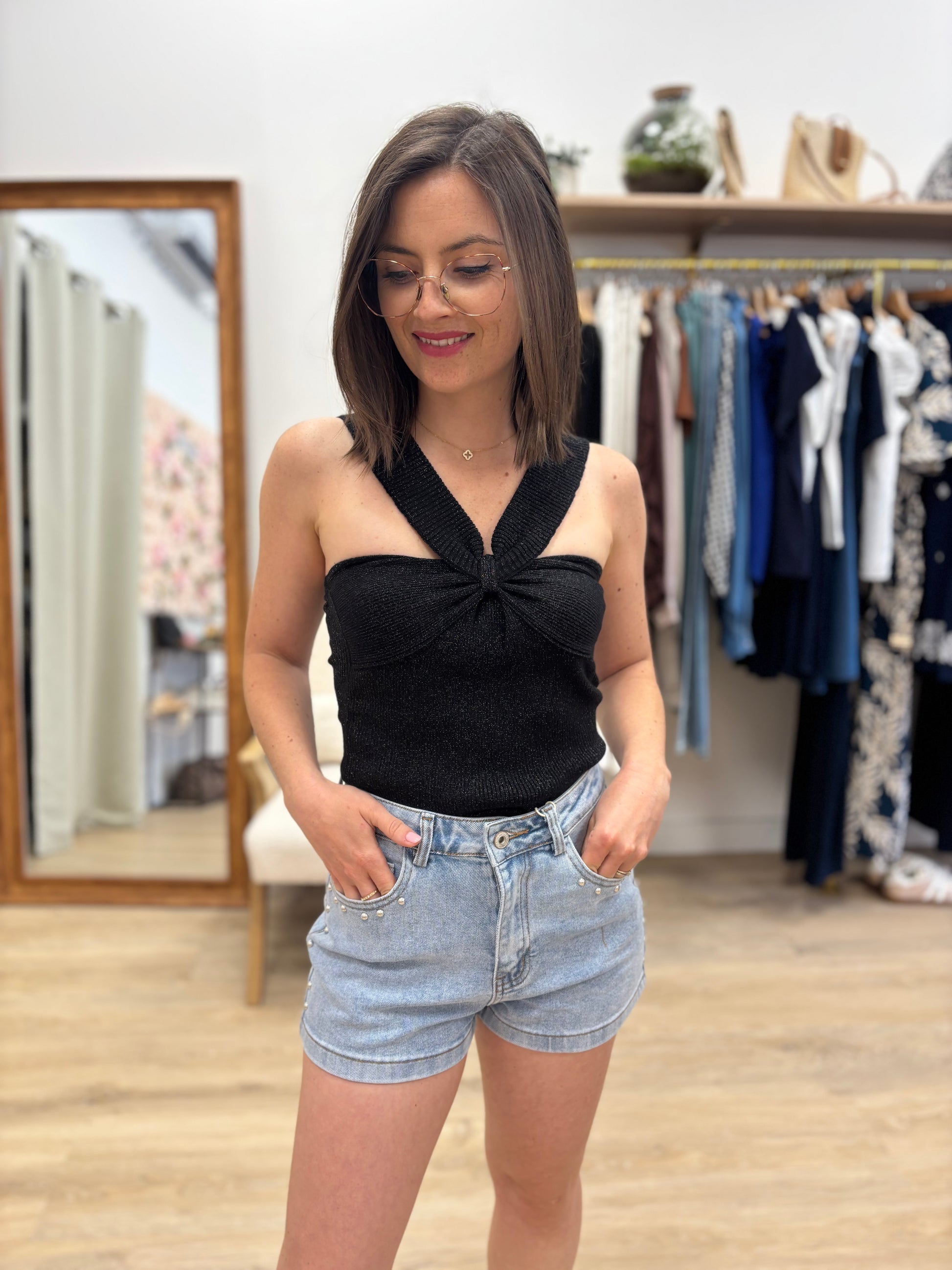 Top Ophélie noir