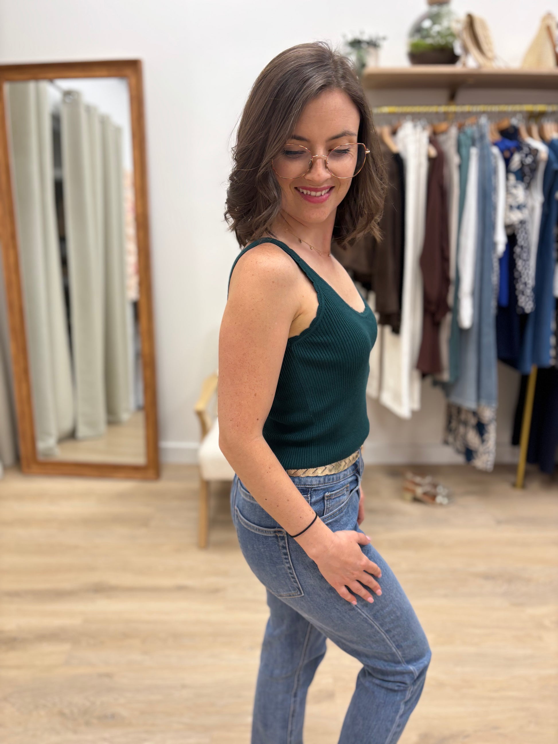 Débardeur Hilarie vert sapin