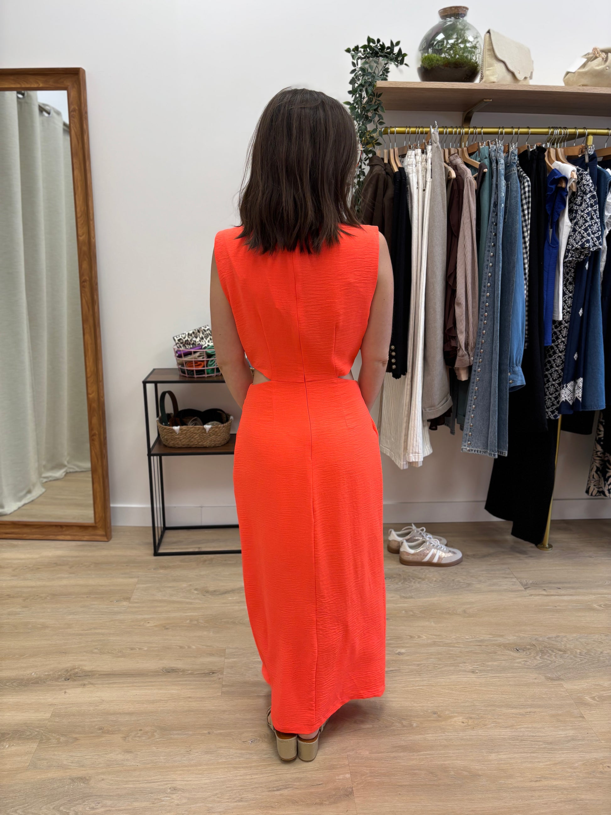 Robe longue Sonia corail