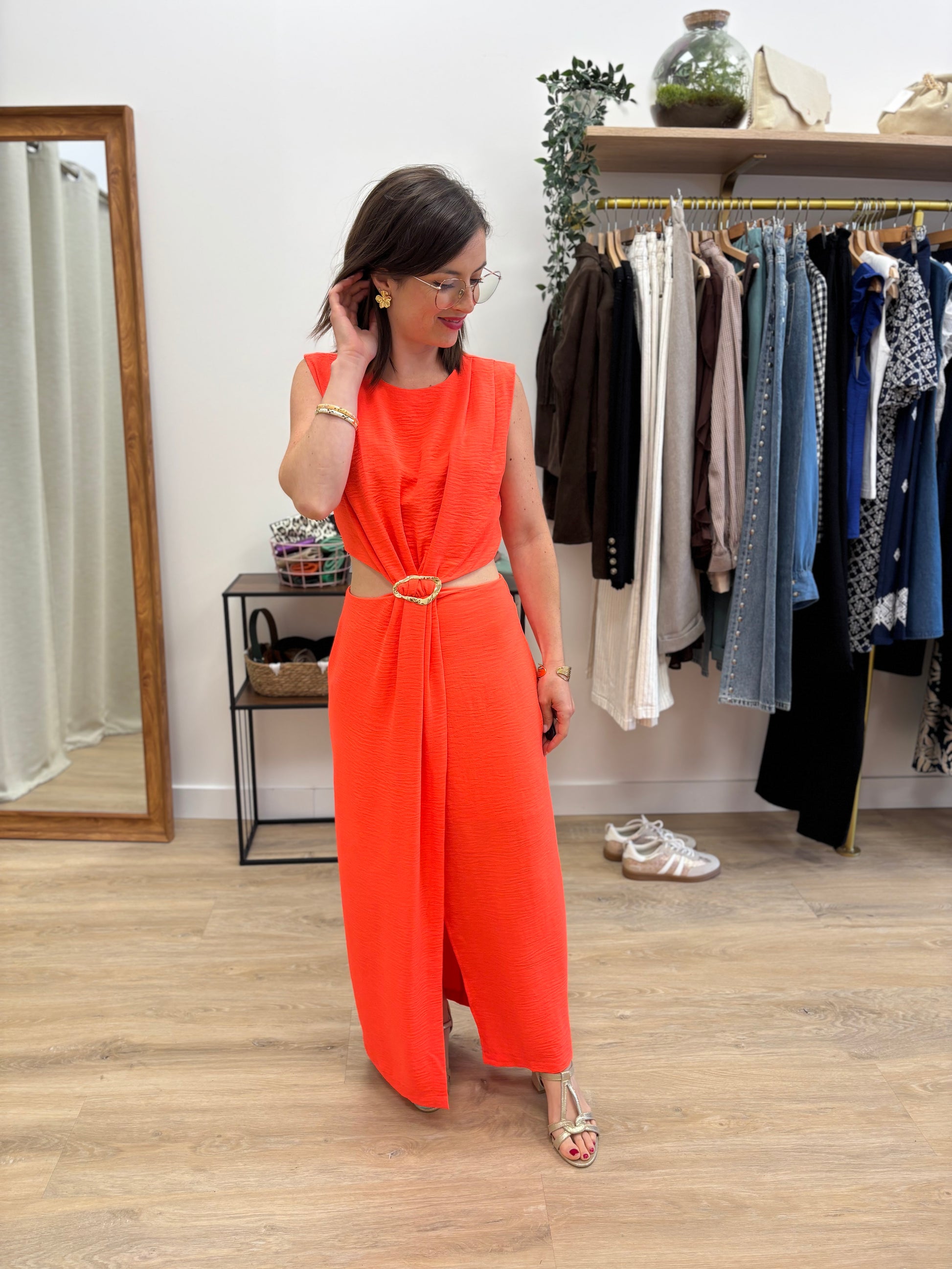 Robe longue Sonia corail