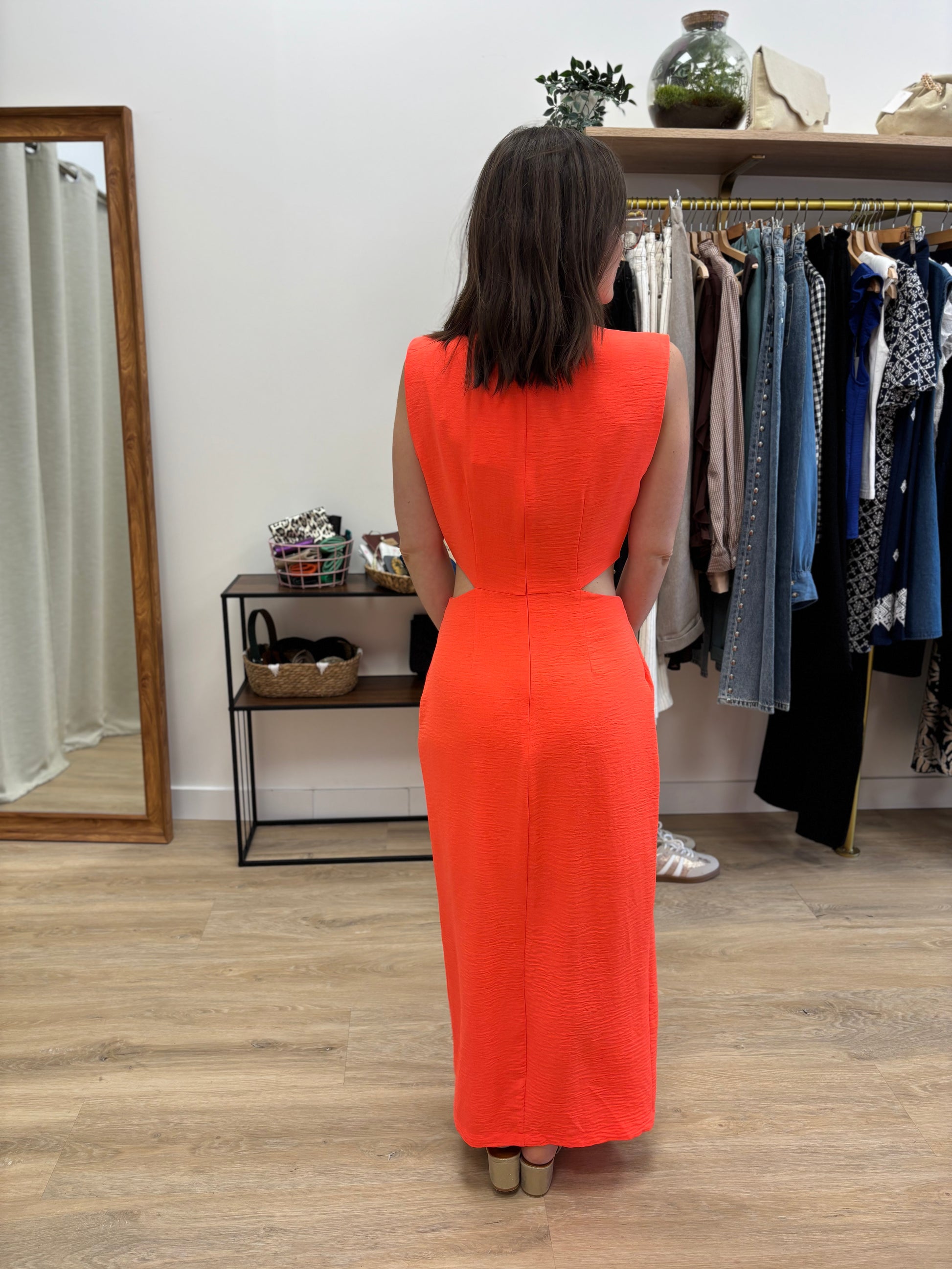 Robe longue Sonia corail