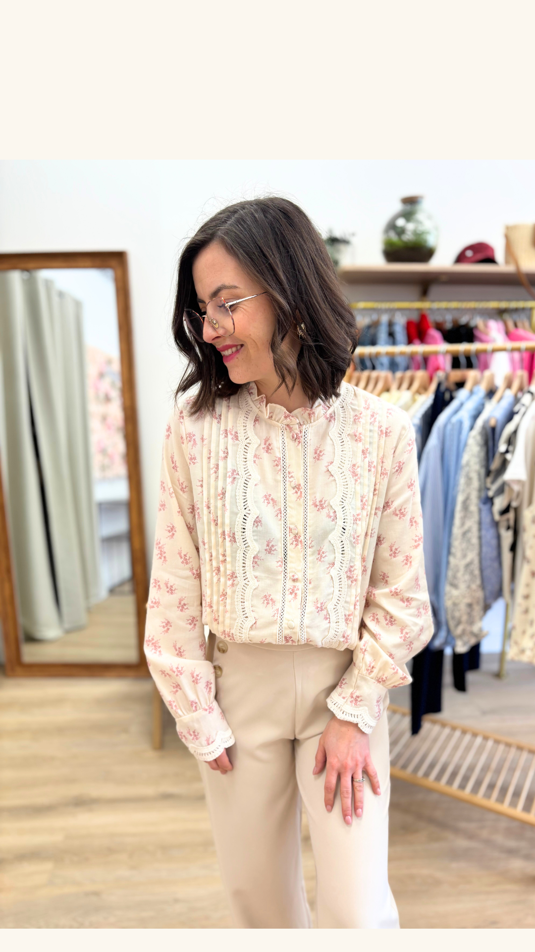 Chemise Anne rose