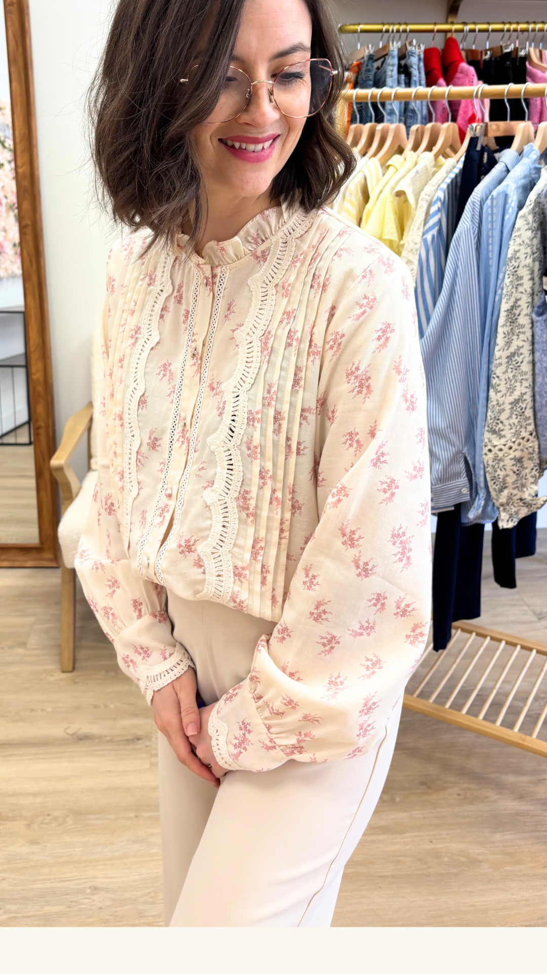 Chemise Anne rose