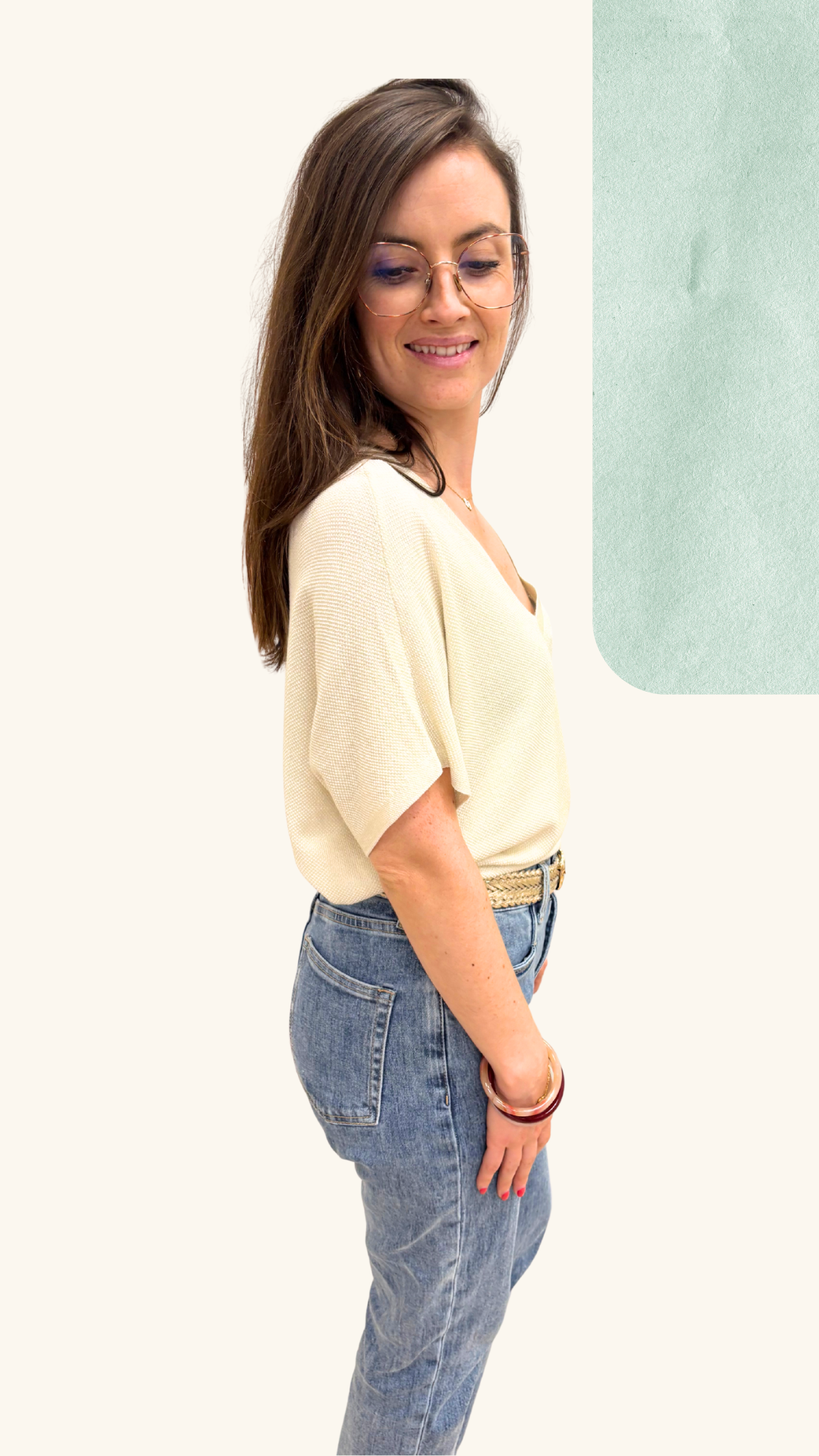 T-shirt Adriana crème