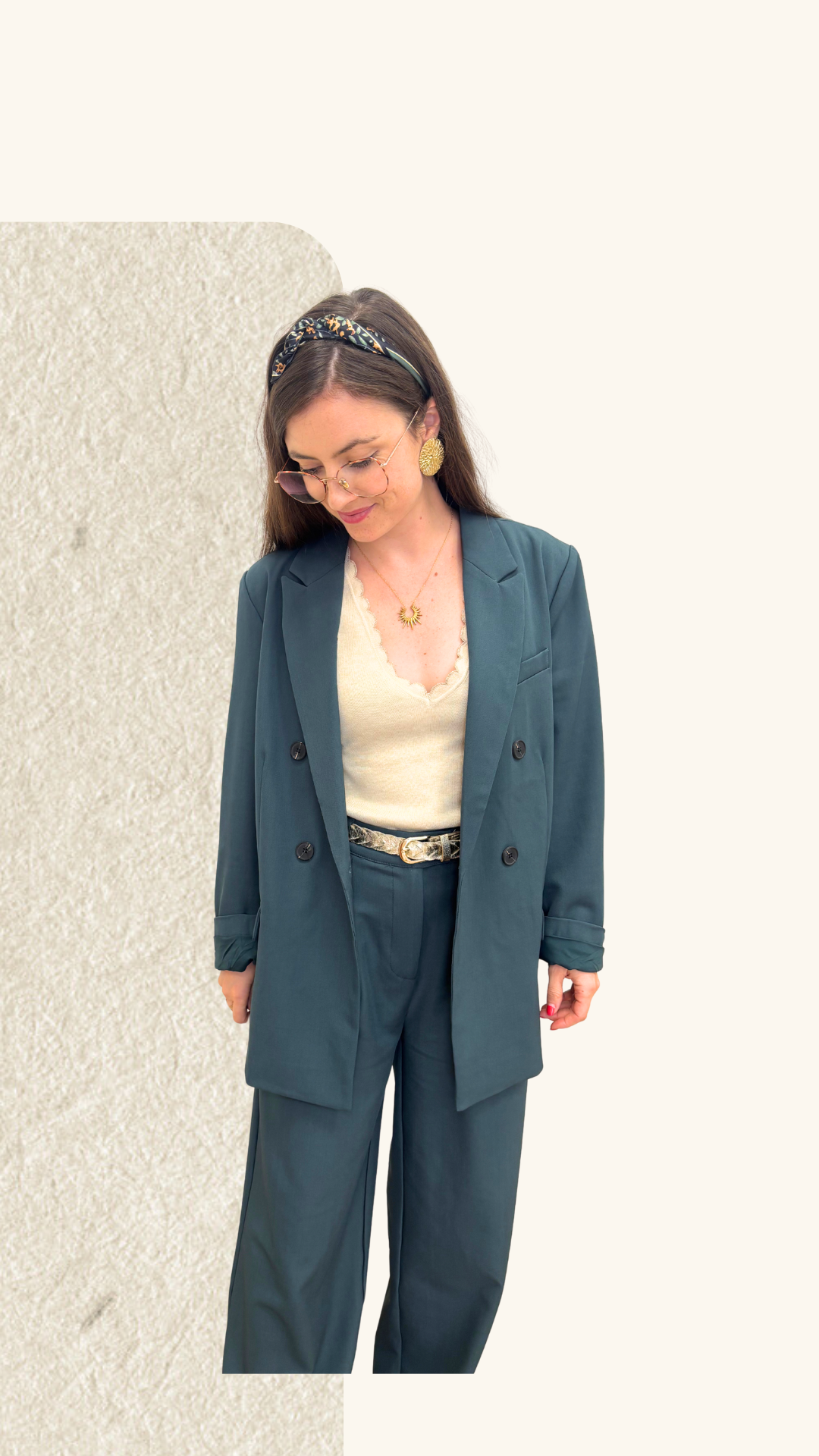 Veste tailleur Diane bleu pétrole