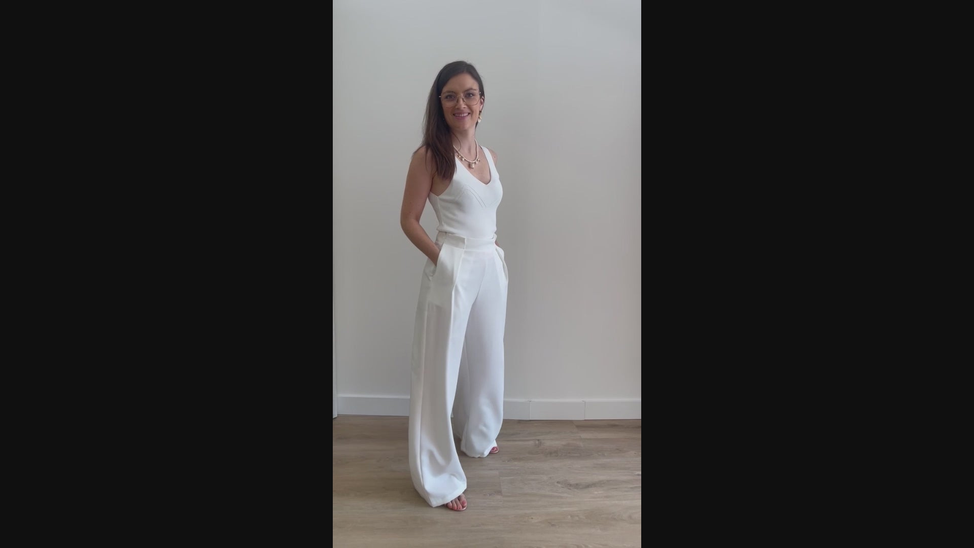 Pantalon large à pince Eléonore